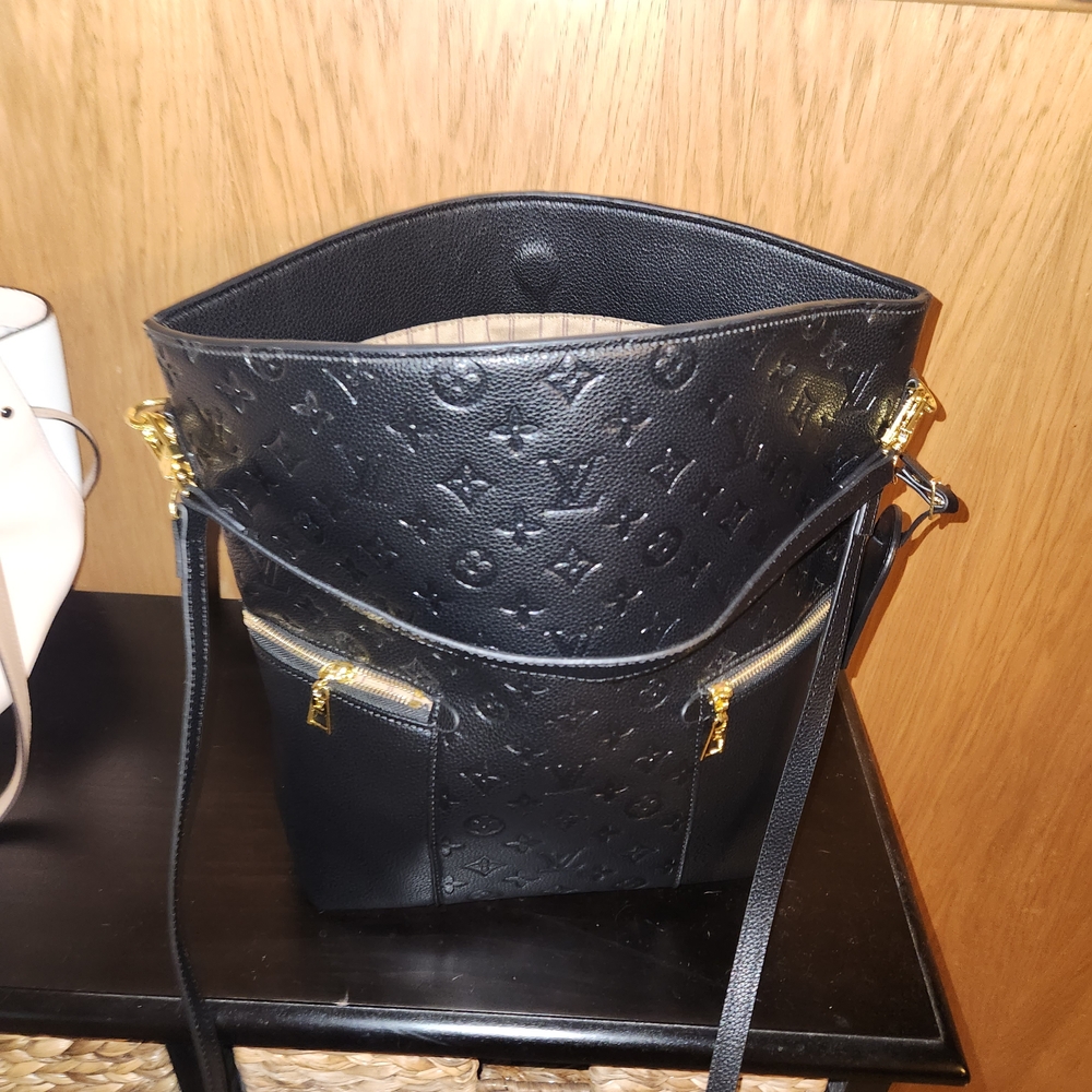 Chic Black Embossed Tote Bag